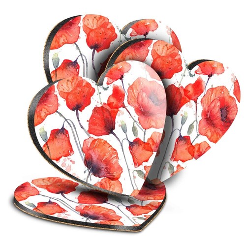 Heart mdf coaster watercolour - heart,