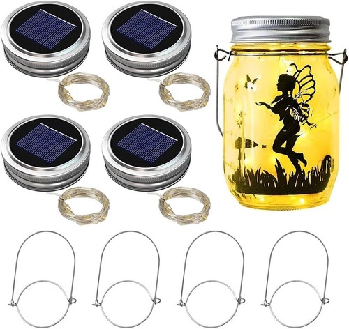 Solar mason jar light 4pcs - solar,