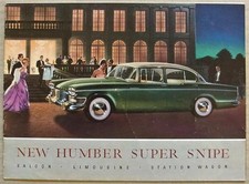 HUMBER Super Snipe Car Sales Brochure c1961 Ref 5105/EX/RHD. LHD 1/106/9.25