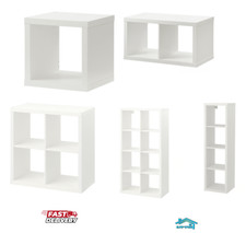 New IKEA KALLAX White Shelving Unit Cube Storage Bookcase Wall/Floor Mountable