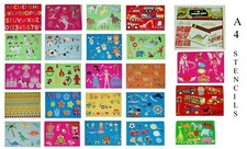 STENCILS Stencil A4 CARS Tractor FAIRY PRINCESS Dino Pirate Rhino Lion Horse Car