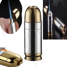 ✅Free Name Engrave ✅Jet Blue Flame Cigarette Cigar ✅Army Bullet Gas Lighter.✅#44