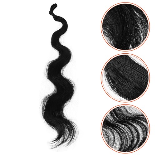 Black curly drawstring - curly,