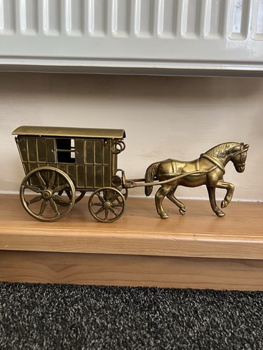 Vintage antique brass horse - vintage,