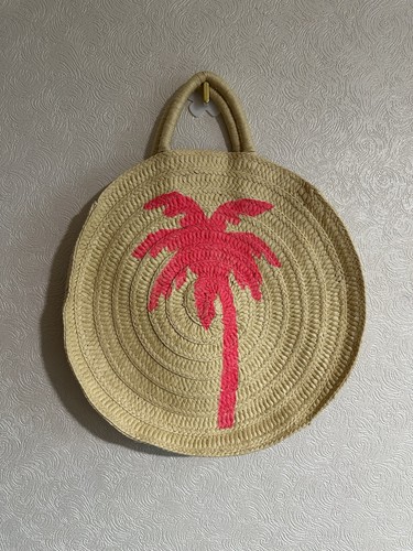 Straw round beach - m&s, bag