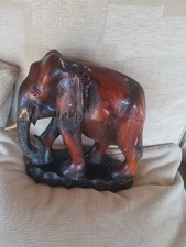 Elephant Hand Carved, Really Heavy Bit Of Wood, Comes With Tusk Missing