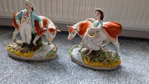 Pair staffordshire pottery - pair,