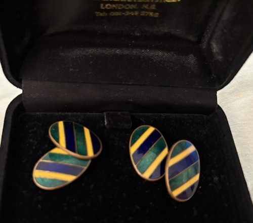 Vintage cloisonné cufflinks - vintage,