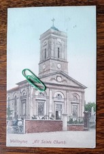Wellington All Saints Church Friths Postcard 42619 Shropshire 1909 nice postmark