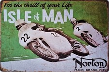 Manx Grand Prix metal plaque TT Isle of Man Norton motorcycle retro Tin sign
