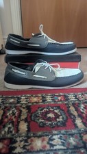 MENS NAVY WHITE BOAT SHOES |