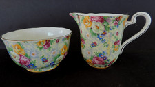 Art Deco  Vintage China Tea Set Milk Jug + Sugar Bowls. Radfords Fenton China