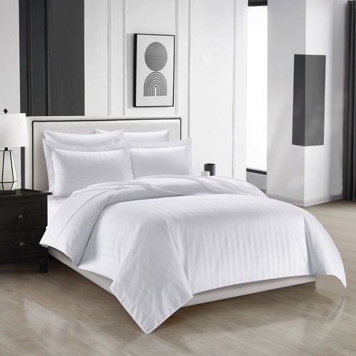 Satin stripe duvet cover - duvet,