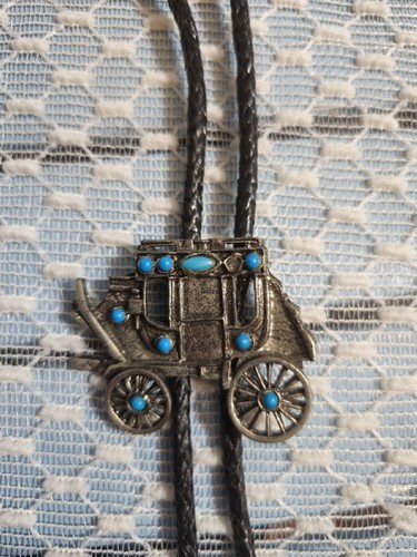 Vintage stagecoach bolo tie - vintage,
