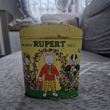 Morny Rupert the Bear Talcum Powder Vintage, Vintage Rupert Bear 1971 with Talc