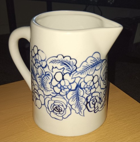 Blue white floral ceramic - blue, &