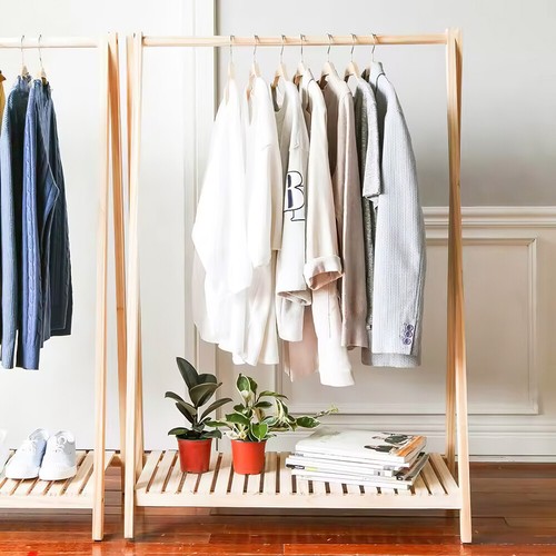 Folding wooden clothes - wooden, rail