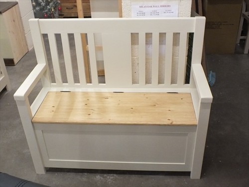 114cm painted slat back monks - slat-back,