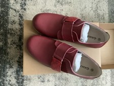 New In Box Burgundy Damart Ladies Shoes Size 39 Uk Size 6E Easy Fasten 
