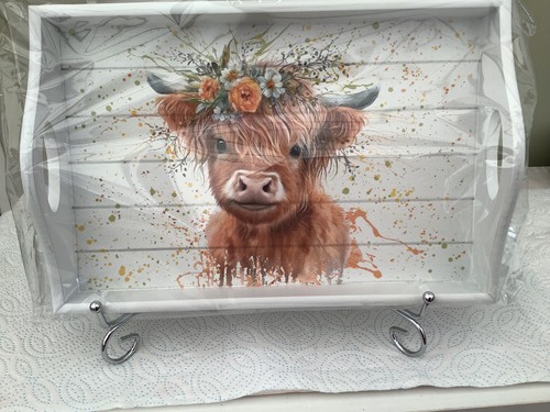 Decoupaged highland cow design - decoupaged,