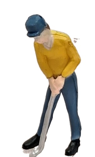 Miniature male golfer figure - golfer,