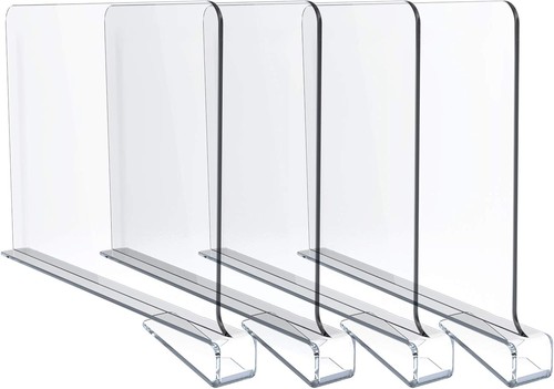 Clear acrylic shelf dividers - clear,