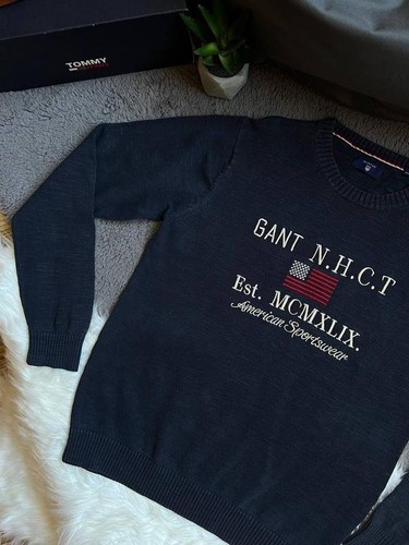 Men gant sweater navy m - men,