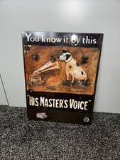 Vintage Reproduction Metal Plaque His Master’s Voice Hmv Metal Sign