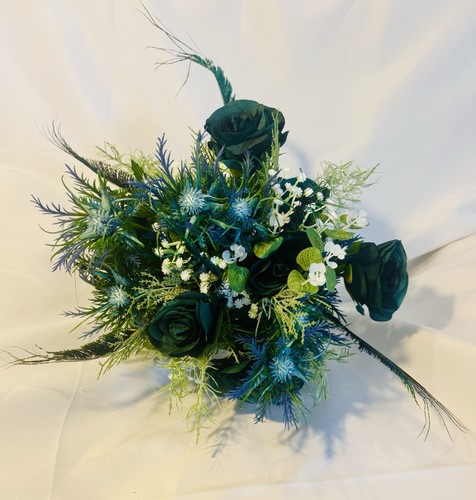 Blue thistle and - dark, peacock
