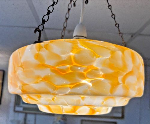 Art deco marbled orange - art,