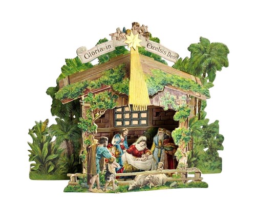 Antique christmas nativity - antique,