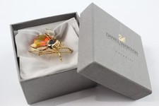 Sterling Silver Swarovski Bee Brooch Signed Branded Boxed (g)