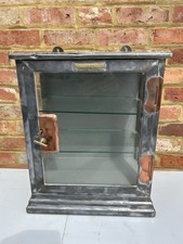 Antique Vintage Metal Glazed Chemist Apothecary Medical Bathroom Cabinet