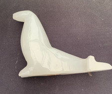 3" Handcrafted Mexico White Onyx Stone Sealm Sea Lion  Figurine