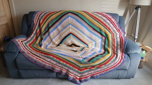 Large handmade crochet blanket - crochet,