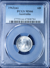 1963 SIXPENCE MS66 GEM UNC