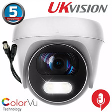 UKVISION 5MP CCTV Full night Vision HD built in mic Turret CCTV Camera ColourVU