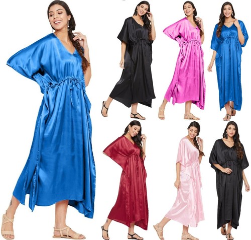Women satin maxi kaftan - women's,