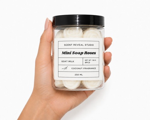 Mini soap roses - jar, gift