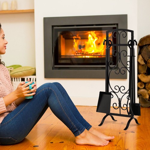 Wrought iron fireplace tools - fireplace,