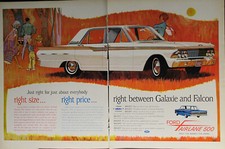 1962 Ford Fairline 500 Ad Magazine Print Automobile