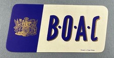 BOAC Original Airline Luggage Label Vintage Bag Baggage Blue B.O.A.C. BA