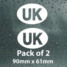2x UK Oval Self Adhesive Vinyl