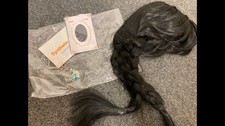 Fancy dress costume wig - black pigtails / plaits - CG T25