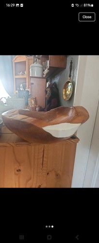 Solid teak bowl with - with, ceramic