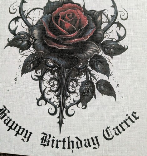 Personalised gothic rose - personalised,