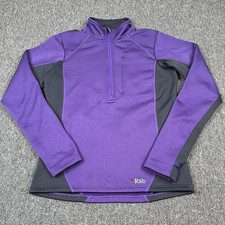 Rab Jumper Womens 12 Purple Polartec Power Stretch Zip Top Mid Layer Outdoor