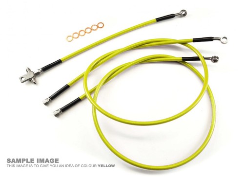 Front brake hose kit yel - kit/3, +2"