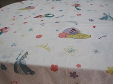 DISNEY PRINCESS FLAT SHEET BELLE ARIEL CINDERELLA MERMAID 160 x 270 FABRIC CRAFT