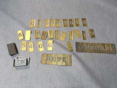 Old brass lettering stencils